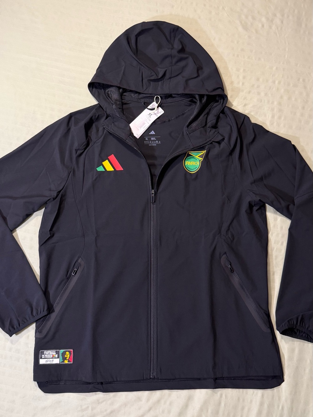 adidas Black Hooded Track Jacket Bob Marley edition